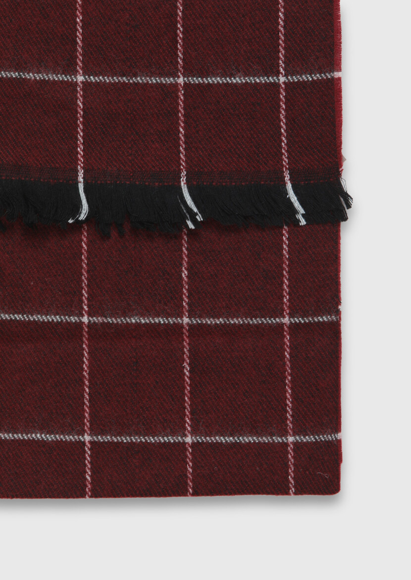 Burgundy %65 Akrilik ,%35 Yün Scarf - RAMSEY