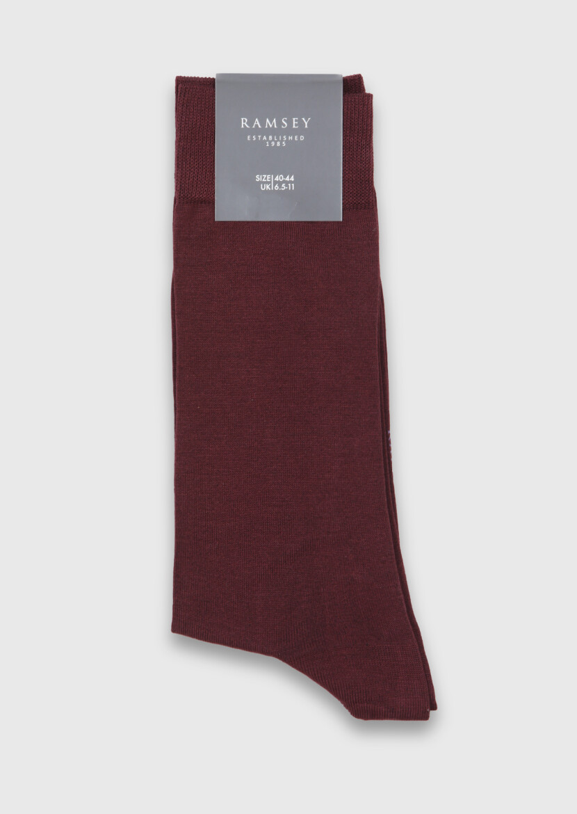 Burgundy %80 Pamuk ,%20 Polyamid Socks 