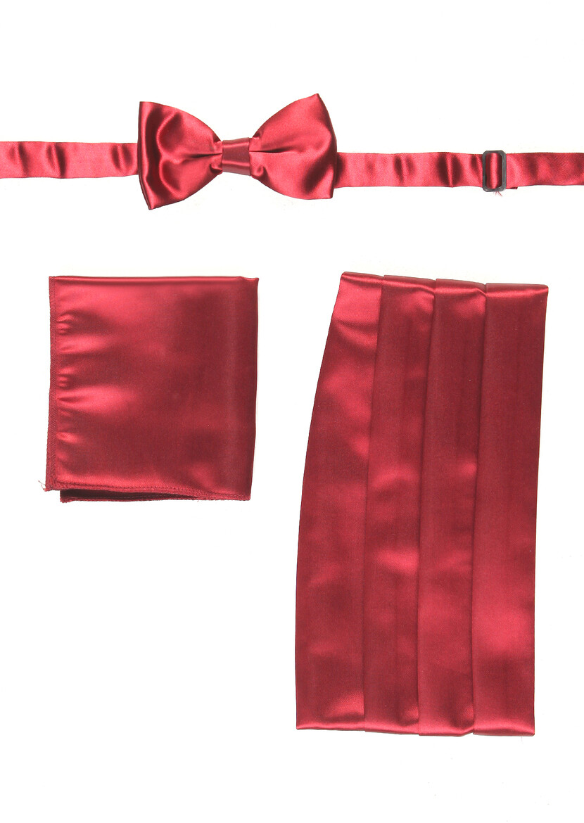 Burgundy Bow Tie Set 