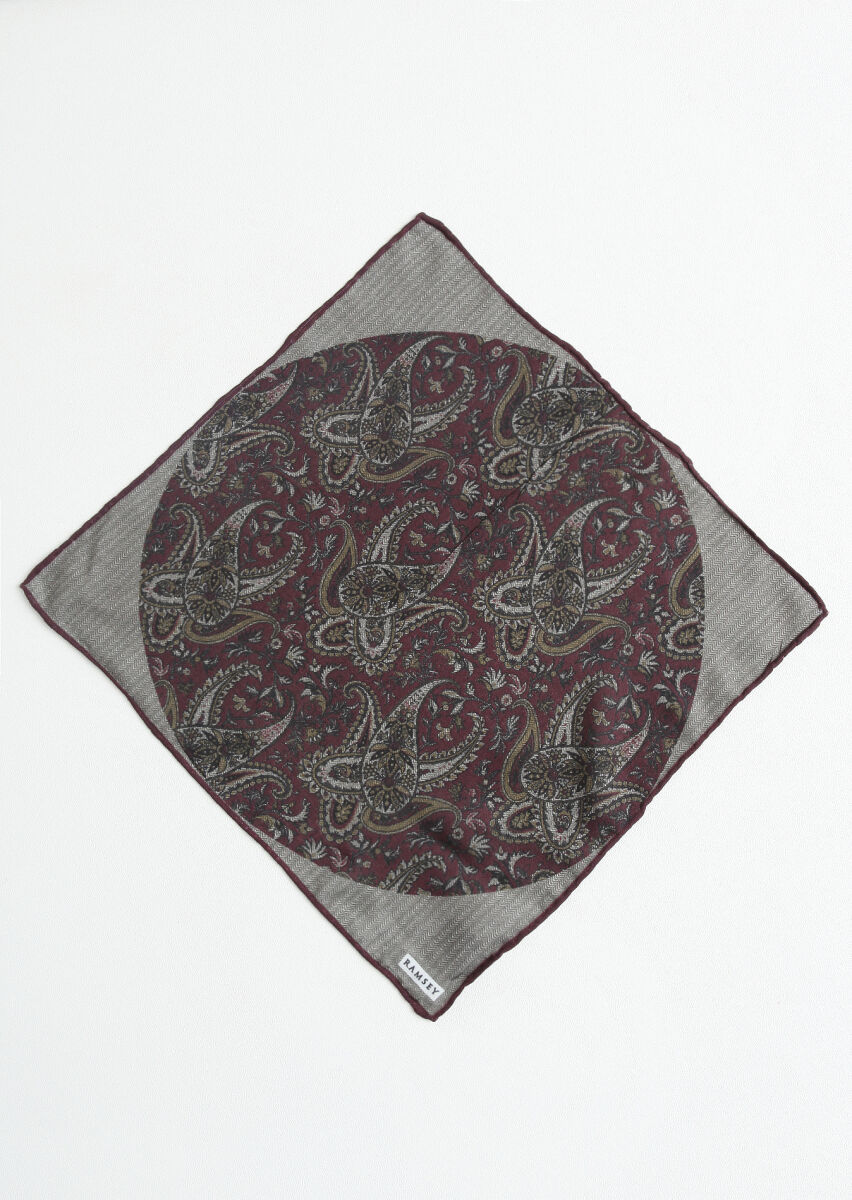Burgundy Handkerchief - 1