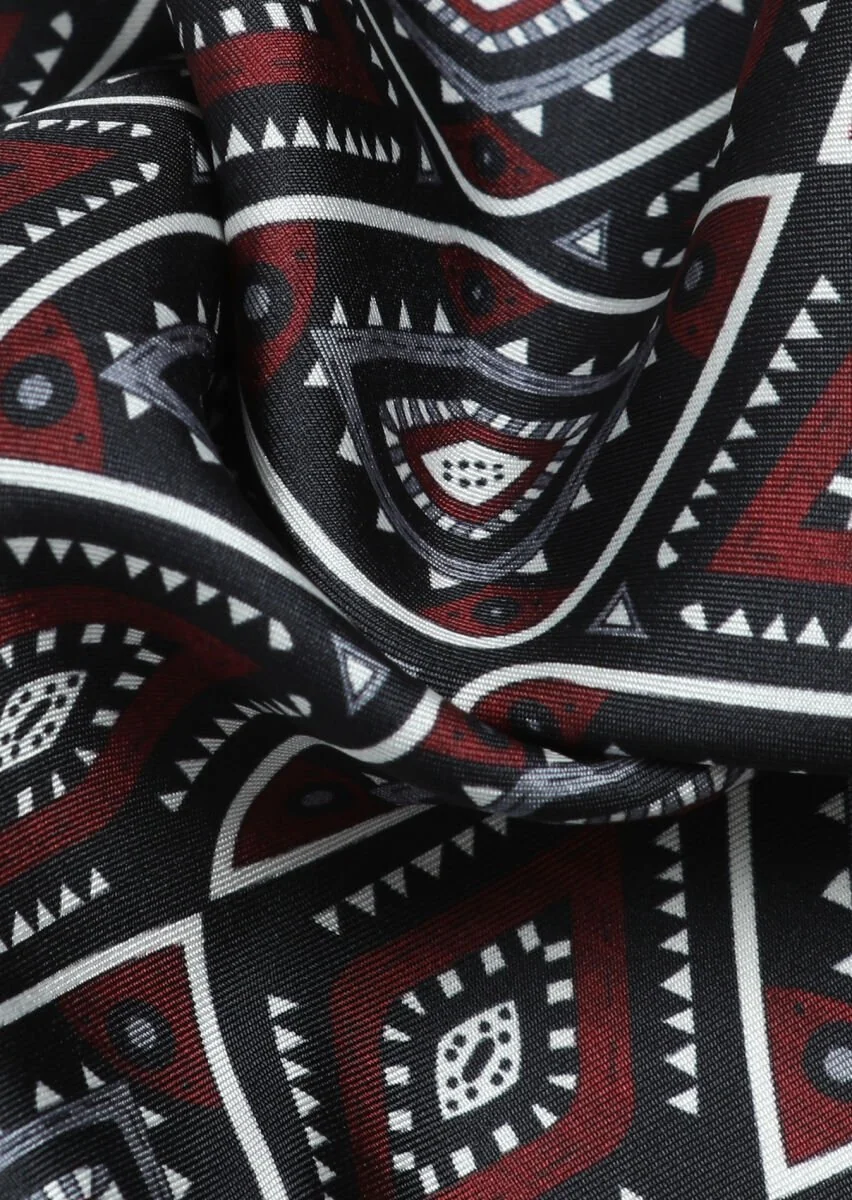 Burgundy Handkerchief - 2