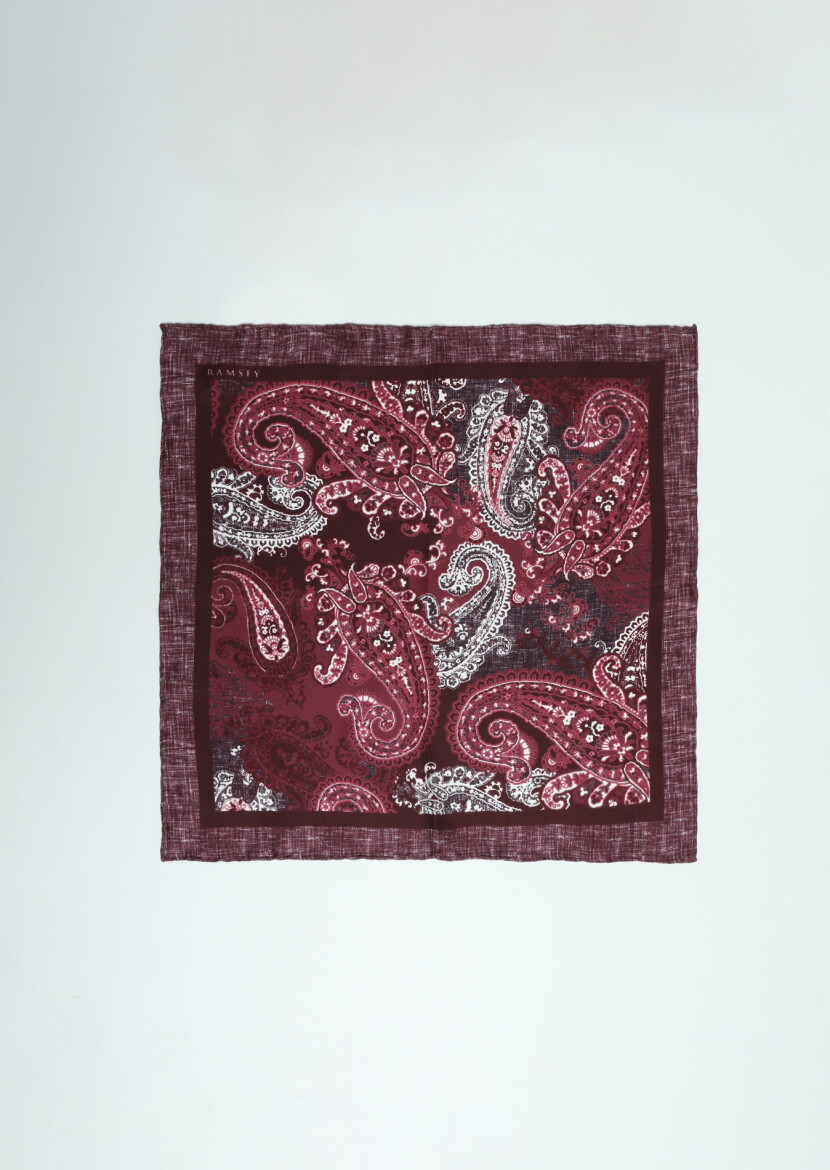 Burgundy Handkerchief - 1