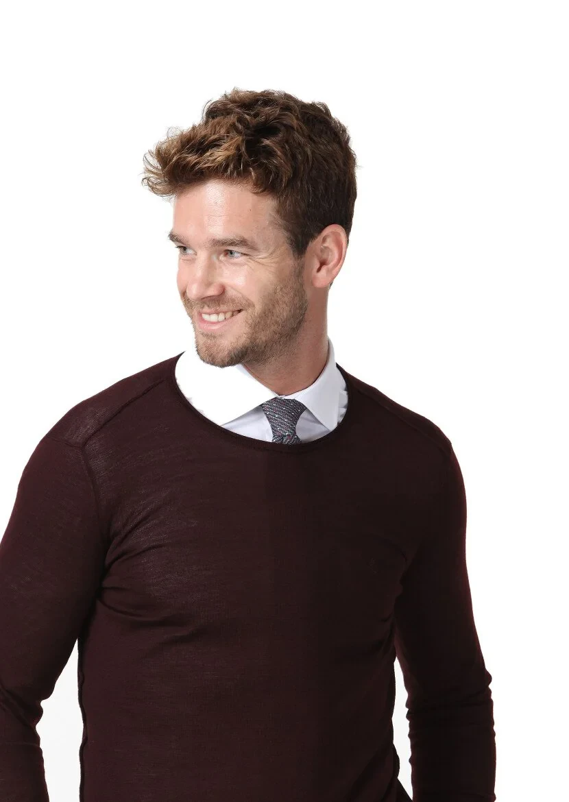 Burgundy Knitwear Sweatshirt - 3