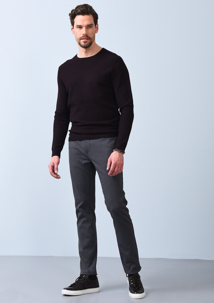 Burgundy Knitwear Sweatshirt 