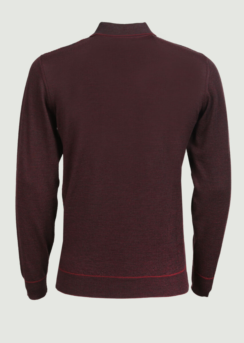 Burgundy Knitwear Sweatshirt - 2