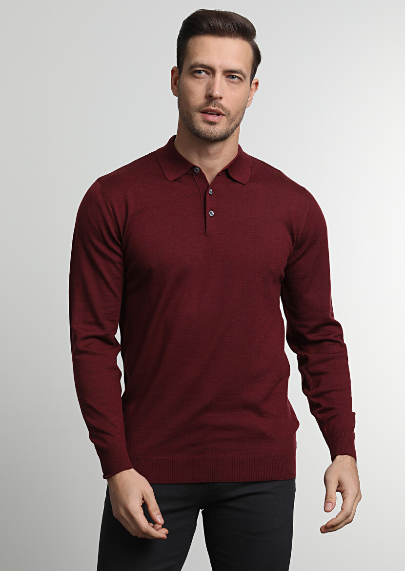 Burgundy Knitwear Sweatshirt 
