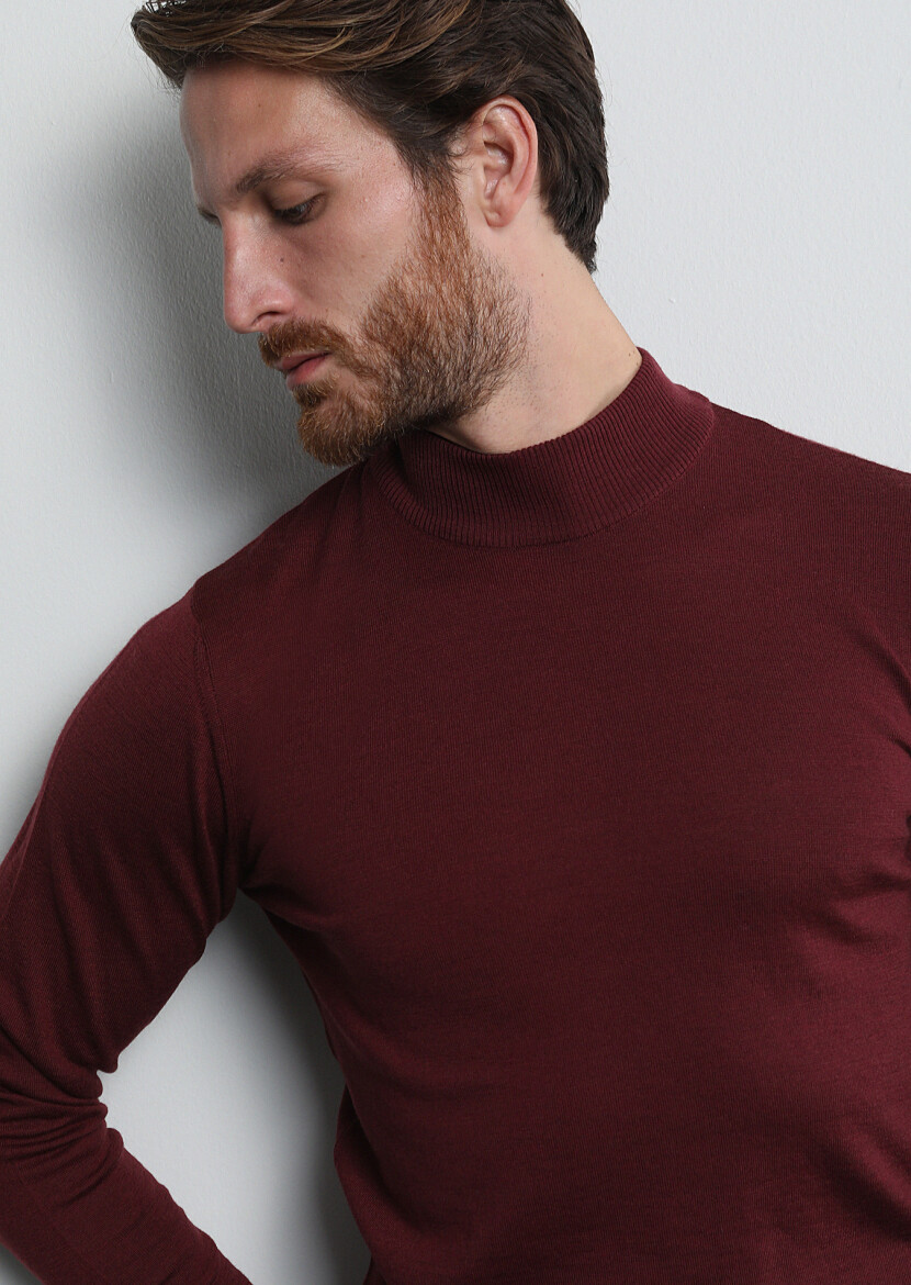 Burgundy Knitwear Sweatshirt 