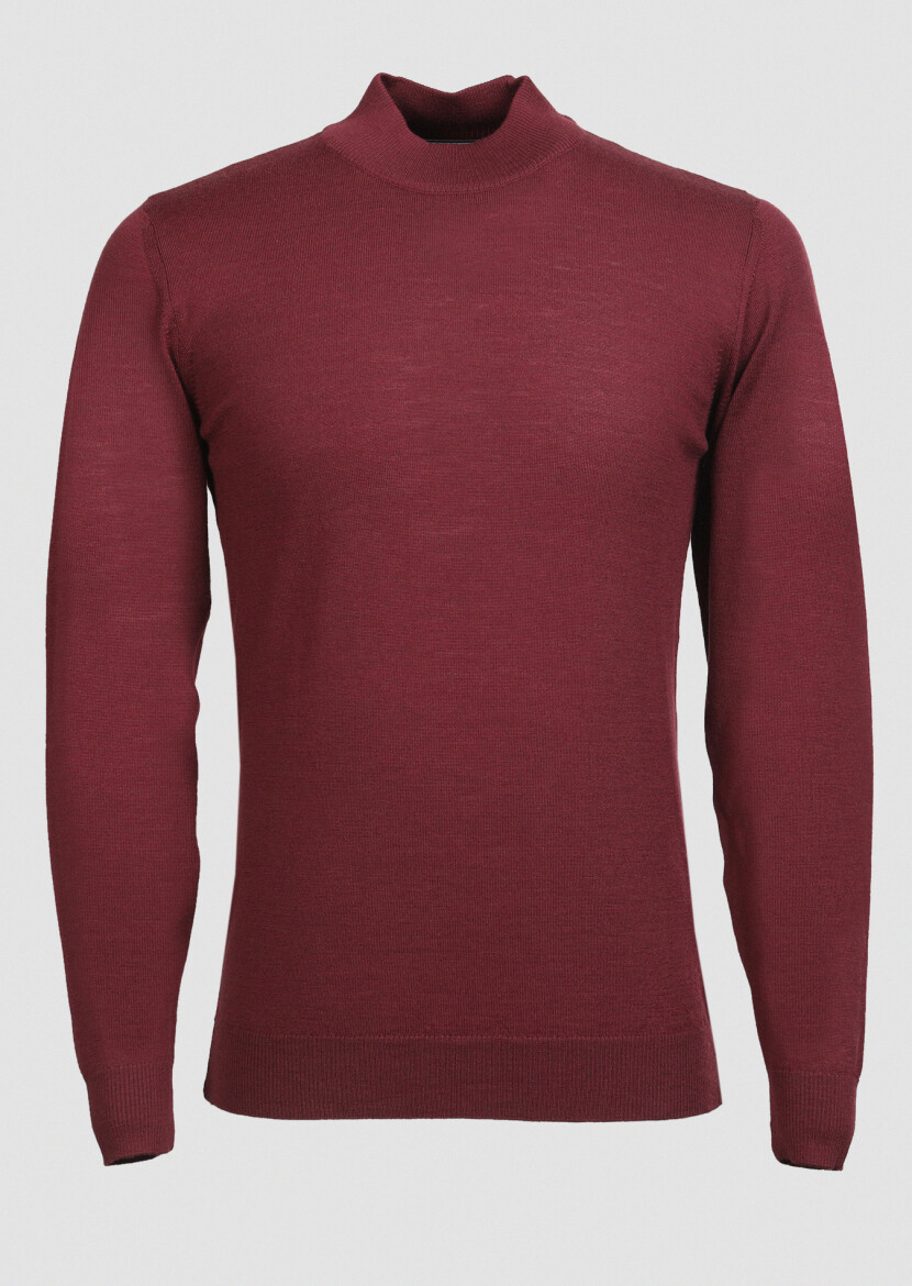 Burgundy Knitwear Sweatshirt - 3