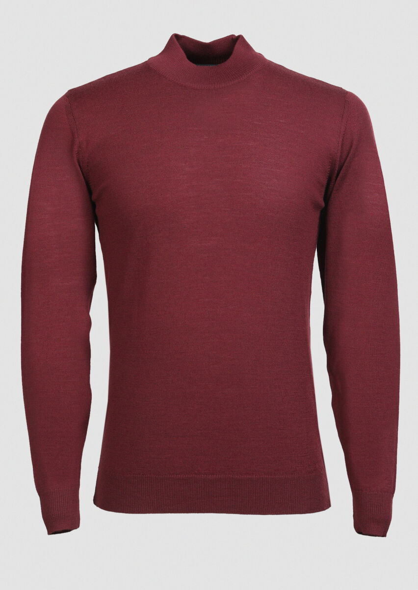 Burgundy Knitwear Sweatshirt - 3