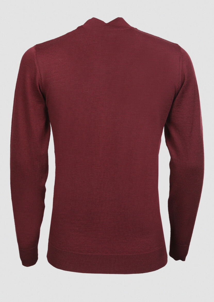 Burgundy Knitwear Sweatshirt - 4