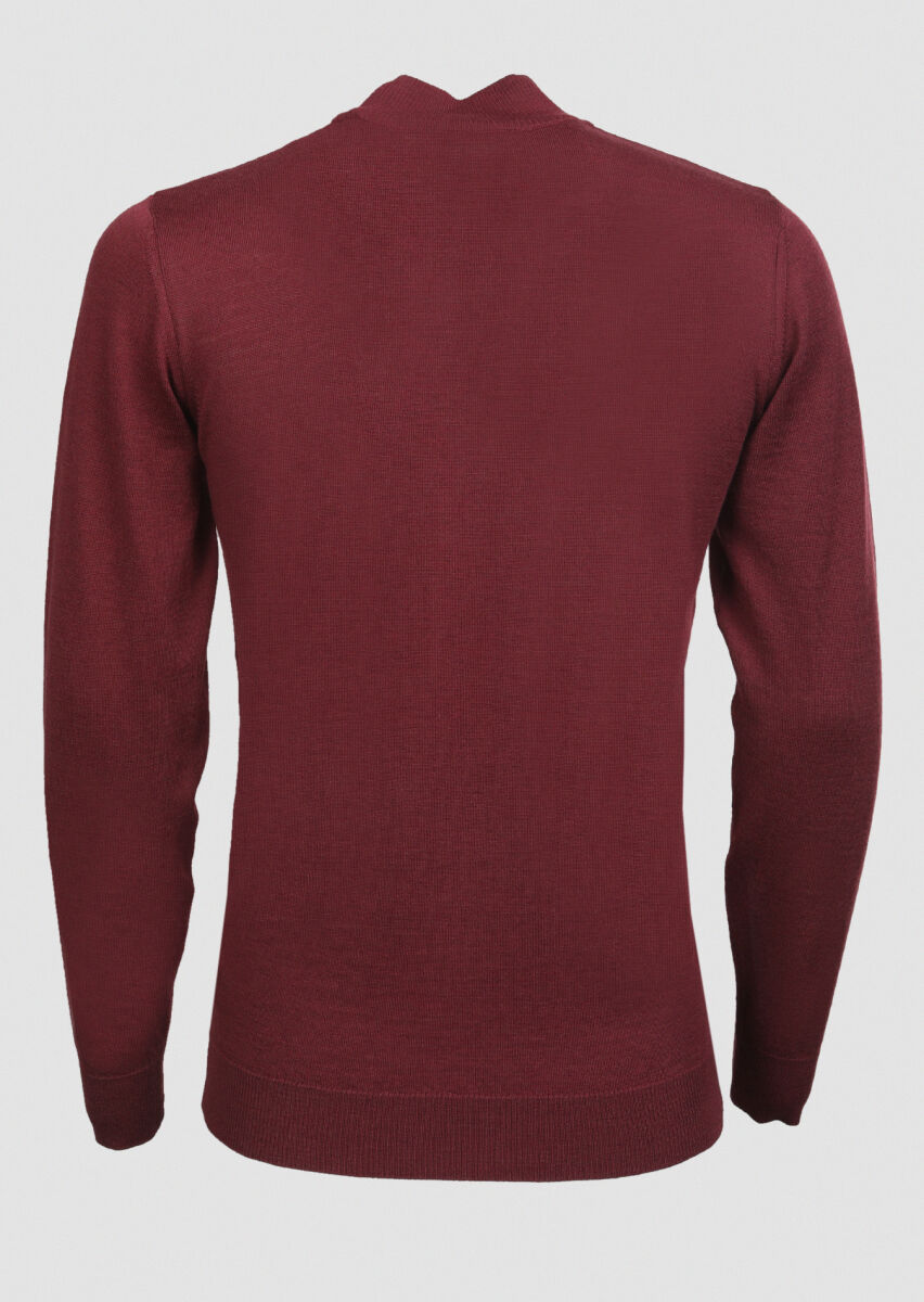 Burgundy Knitwear Sweatshirt - 4