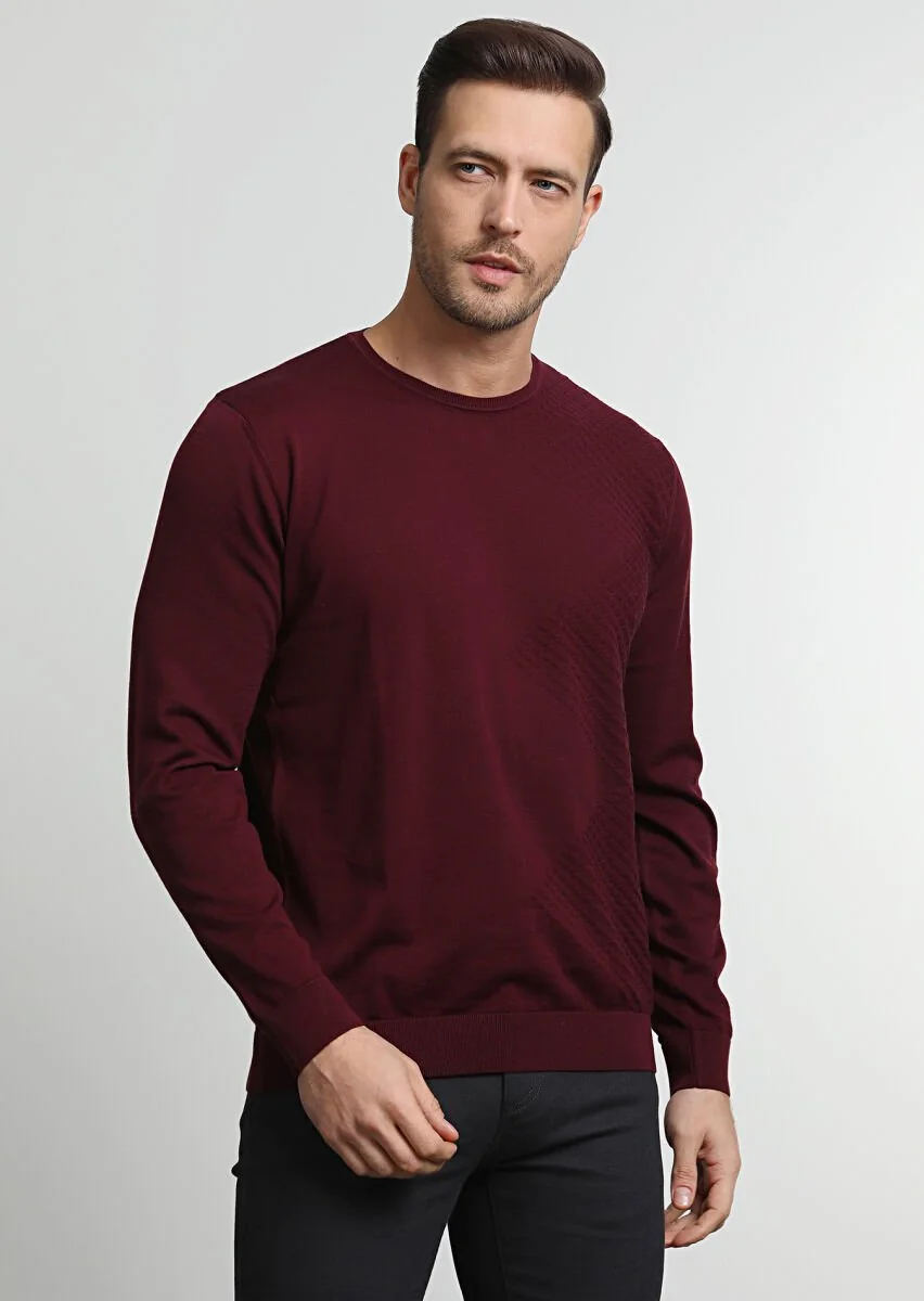 Burgundy Knitwear Sweatshirt - 3