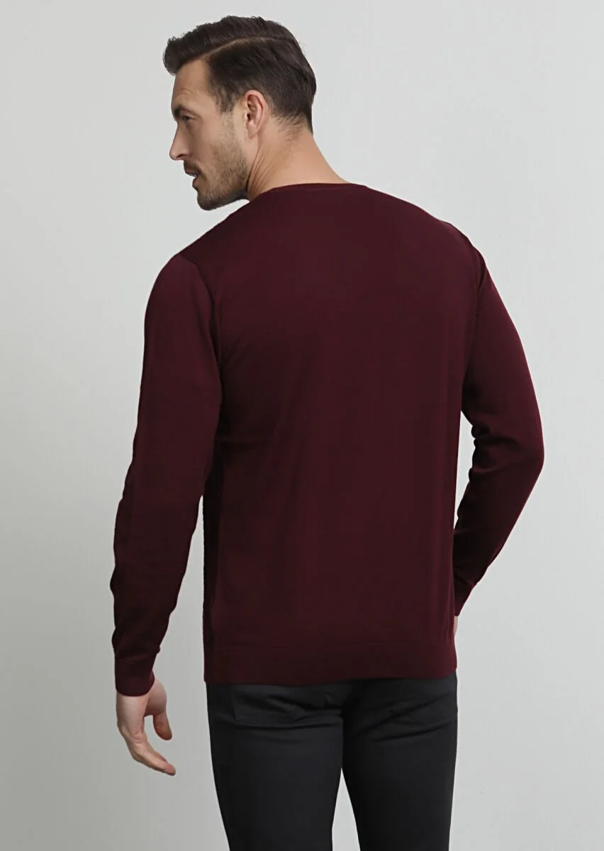 Burgundy Knitwear Sweatshirt - 4