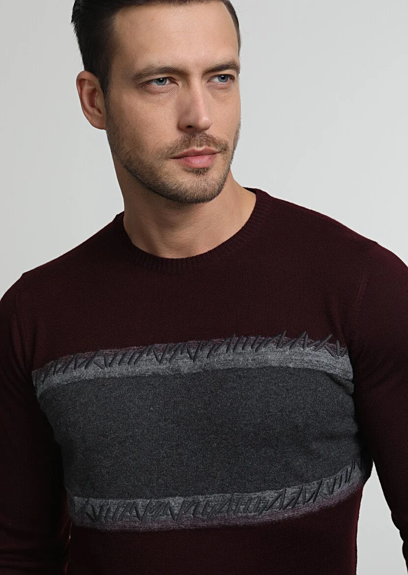 Burgundy Knitwear Sweatshirt 