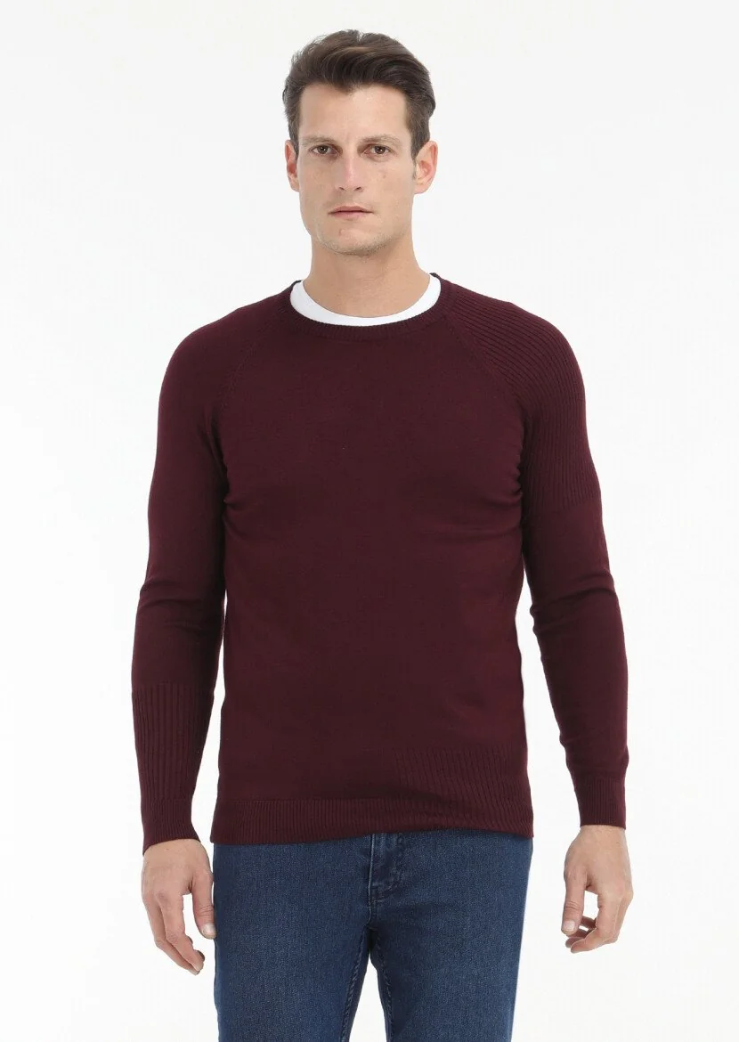 Burgundy Knitwear Sweatshirt 