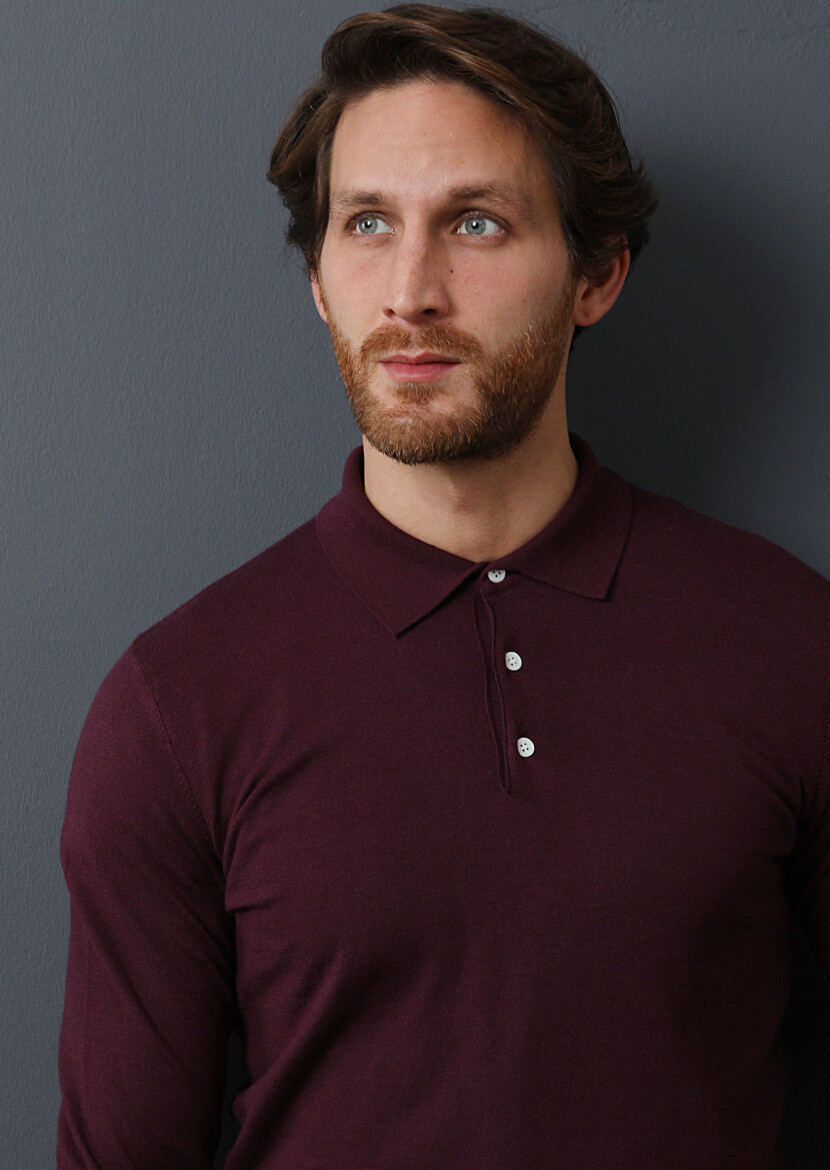 Burgundy Knitwear Sweatshirt 