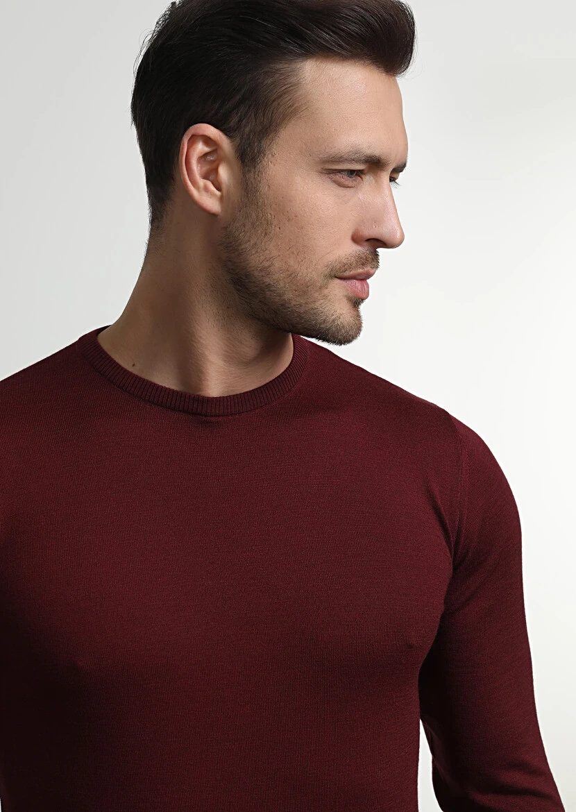 Burgundy Knitwear Sweatshirt 