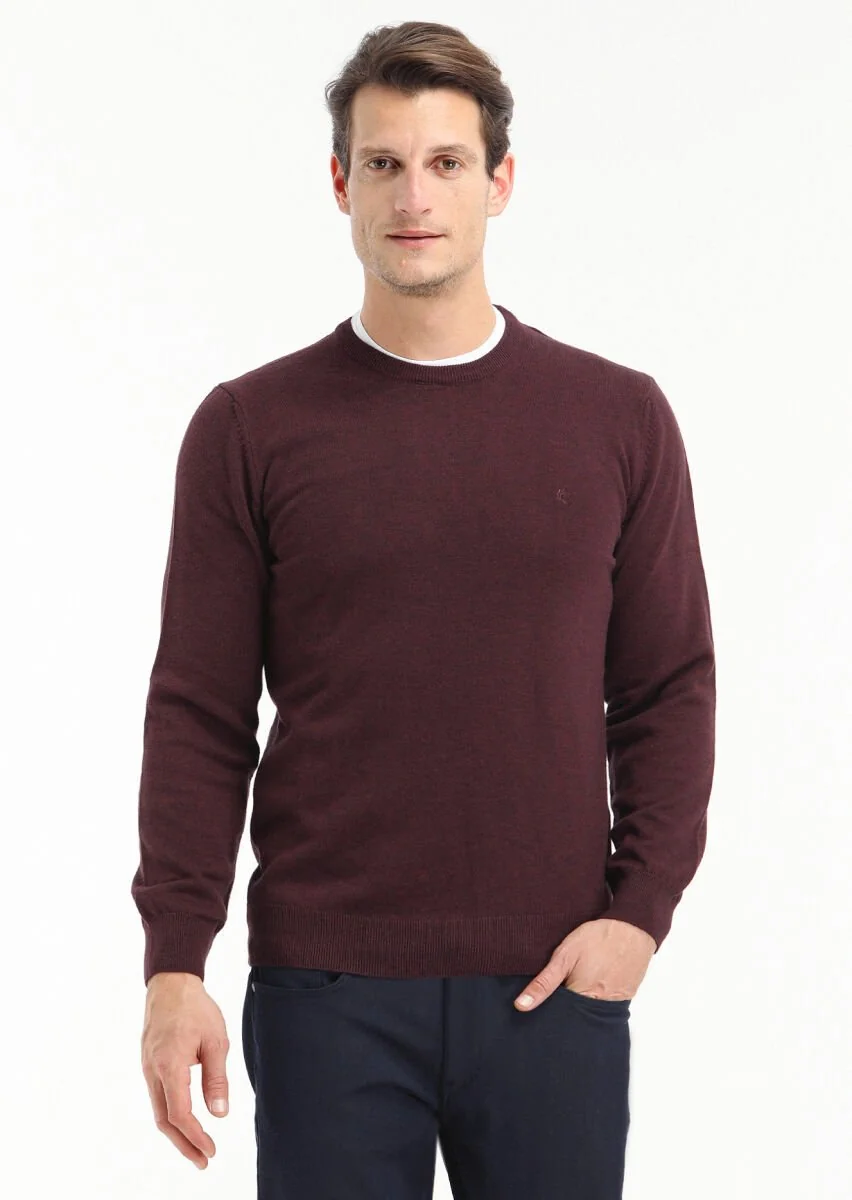 Burgundy Knitwear Sweatshirt - 2