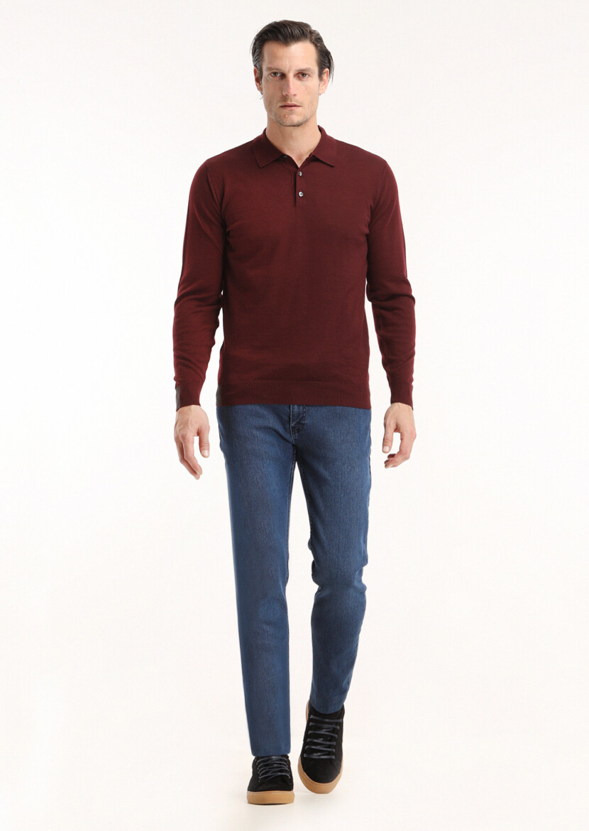 Burgundy Knitwear Sweatshirt 