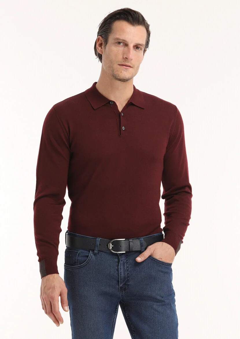 Burgundy Knitwear Sweatshirt 