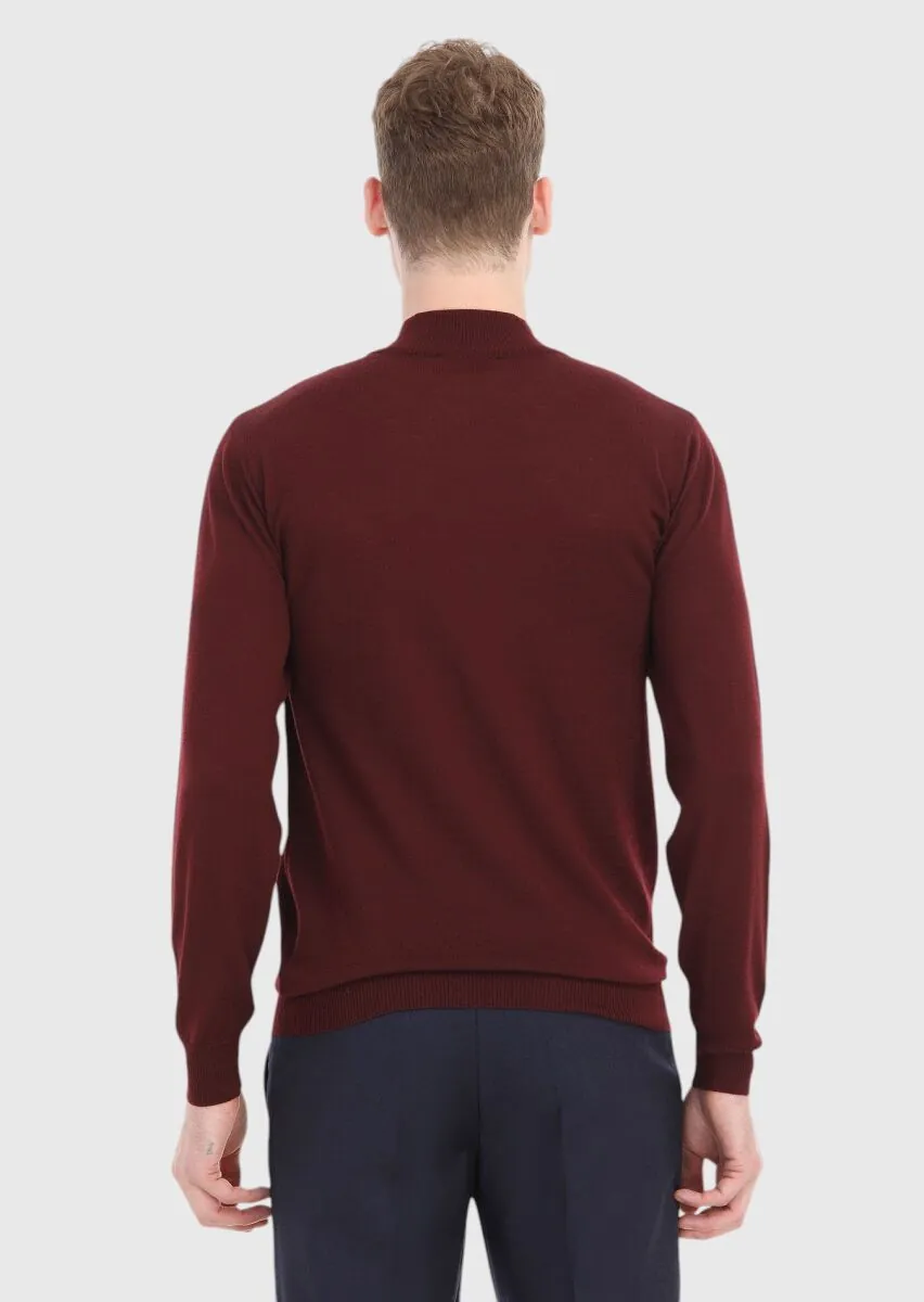 Burgundy Knitwear Sweatshirt - 4