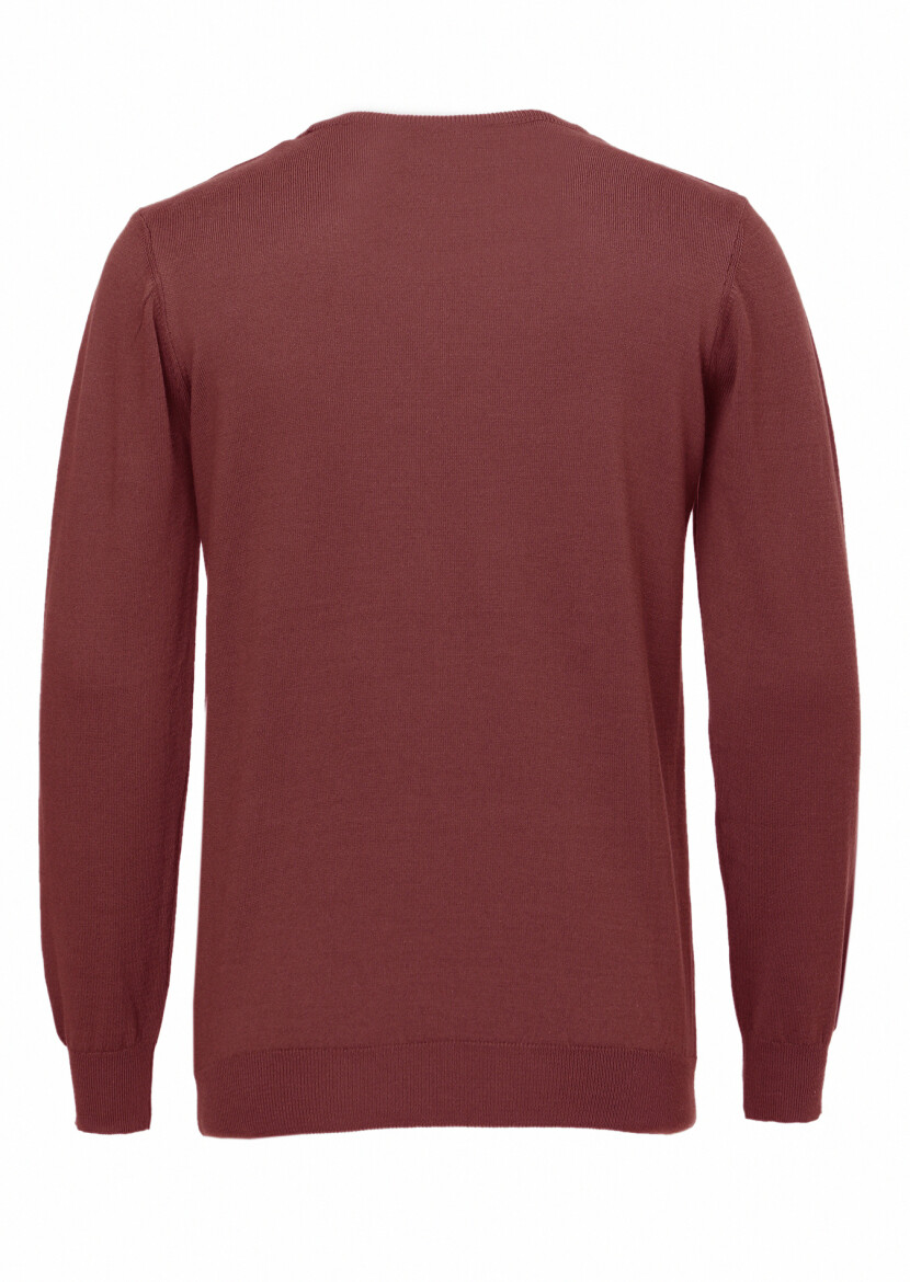 Burgundy Knitwear Sweatshirt - 3