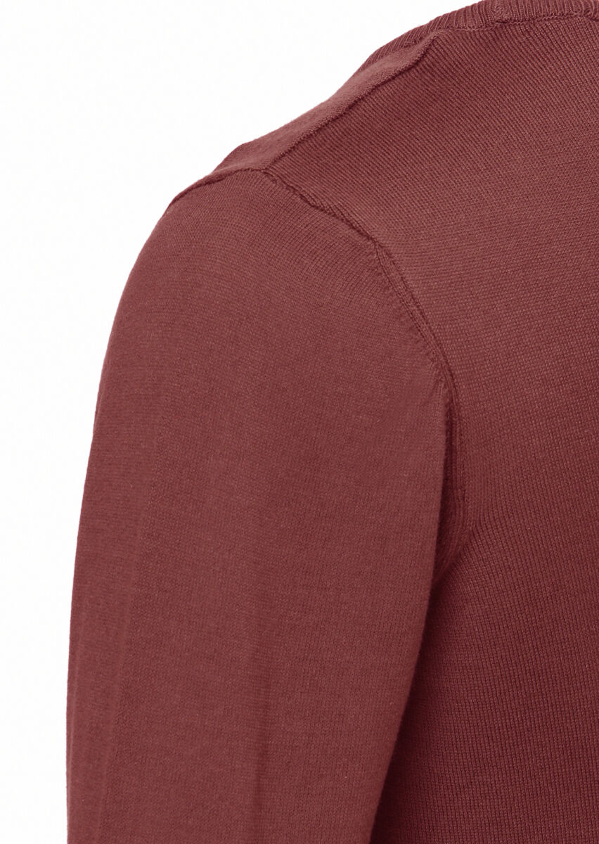 Burgundy Knitwear Sweatshirt - 3