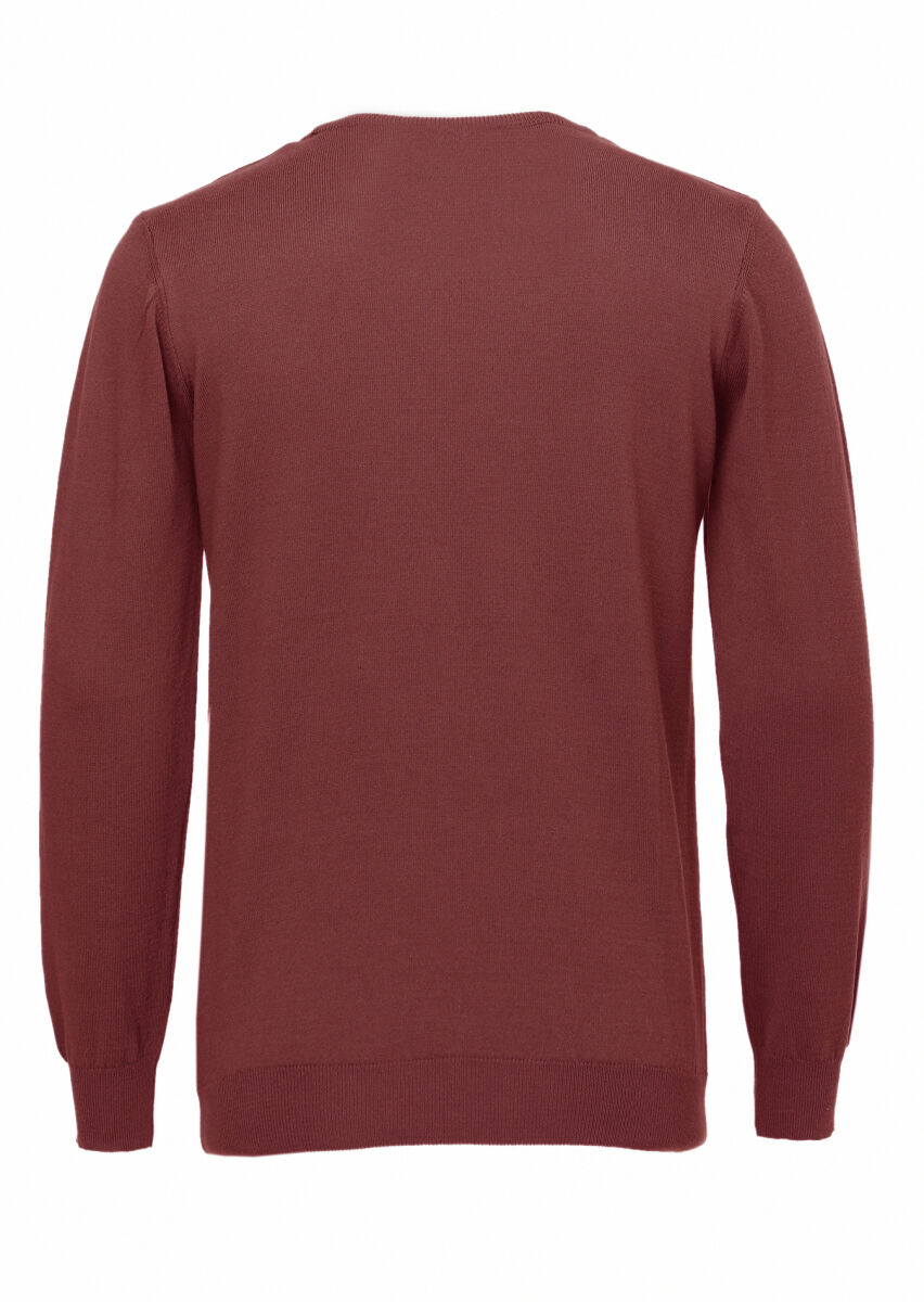 Burgundy Knitwear Sweatshirt - 4