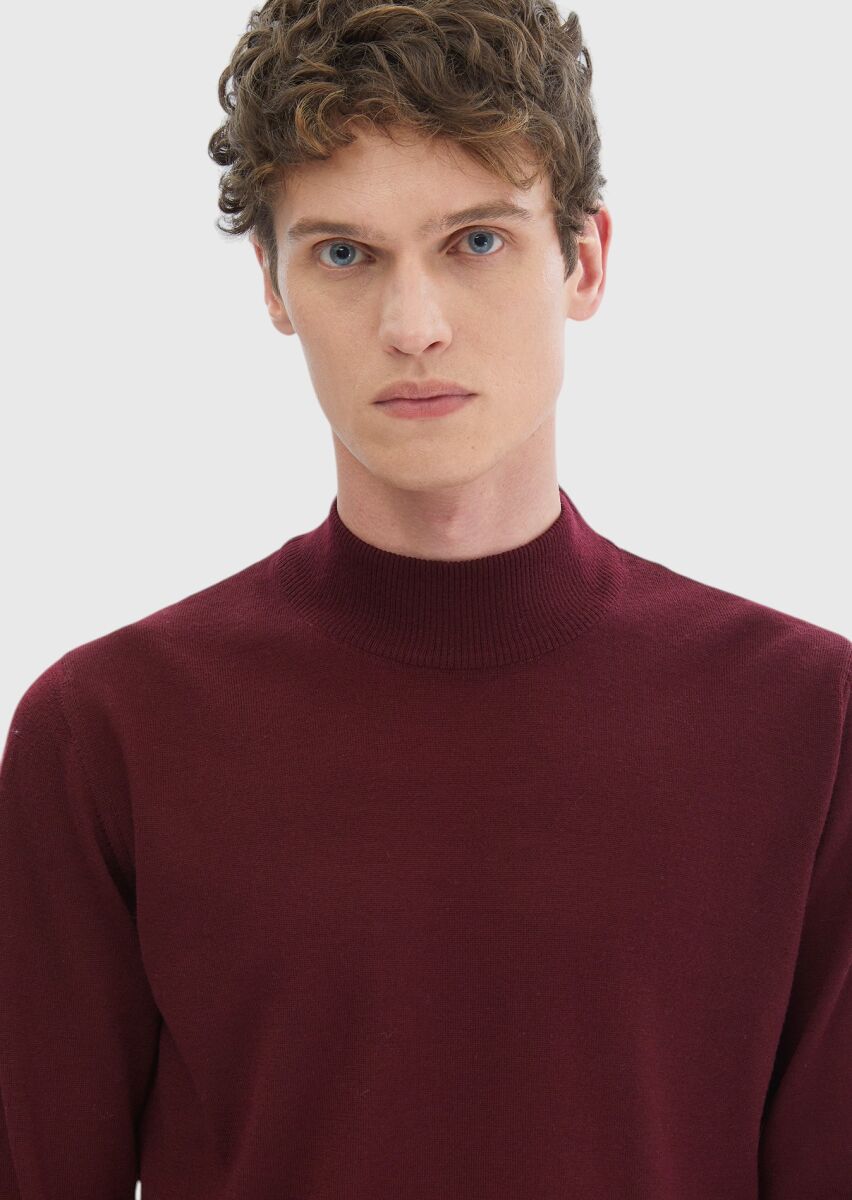 Burgundy Knitwear Sweatshirt - 3