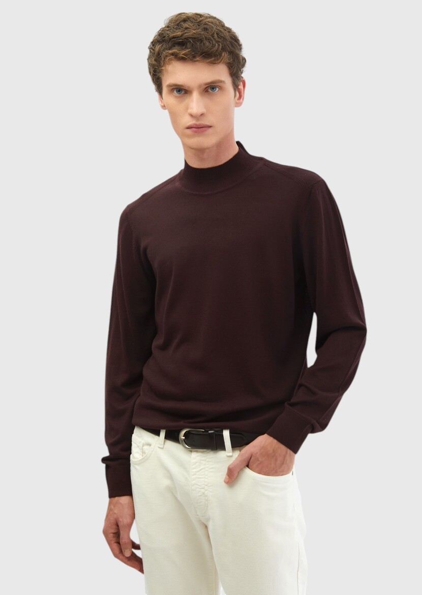 Burgundy Knitwear Sweatshirt 