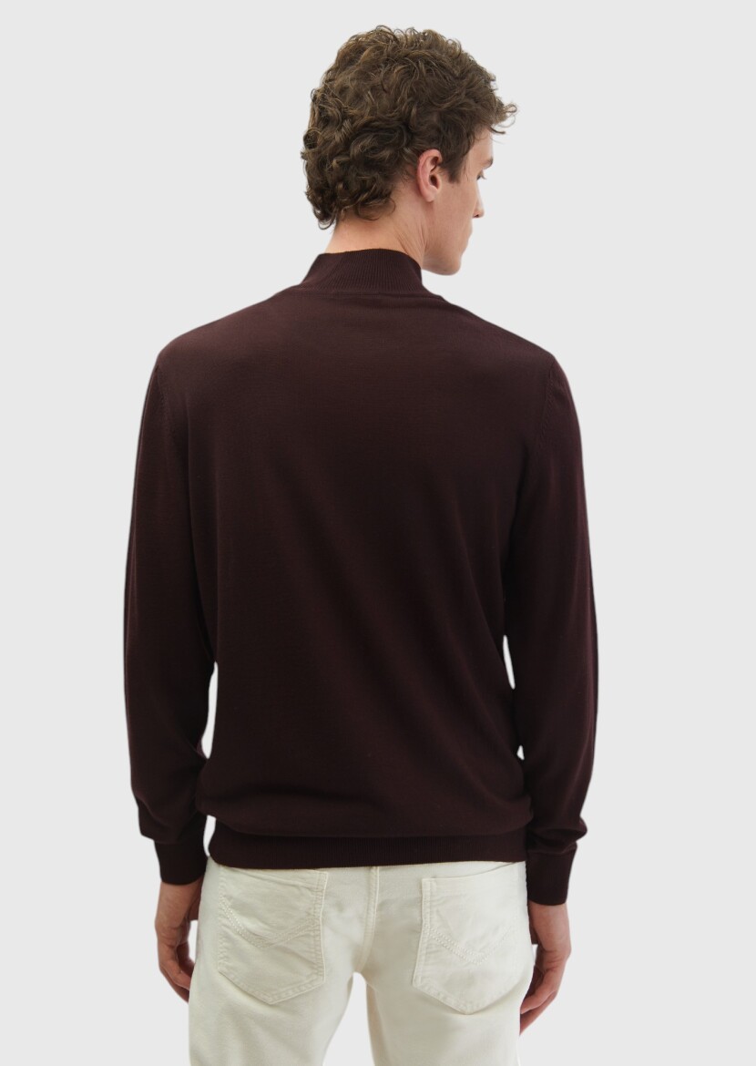 Burgundy Knitwear Sweatshirt - 5