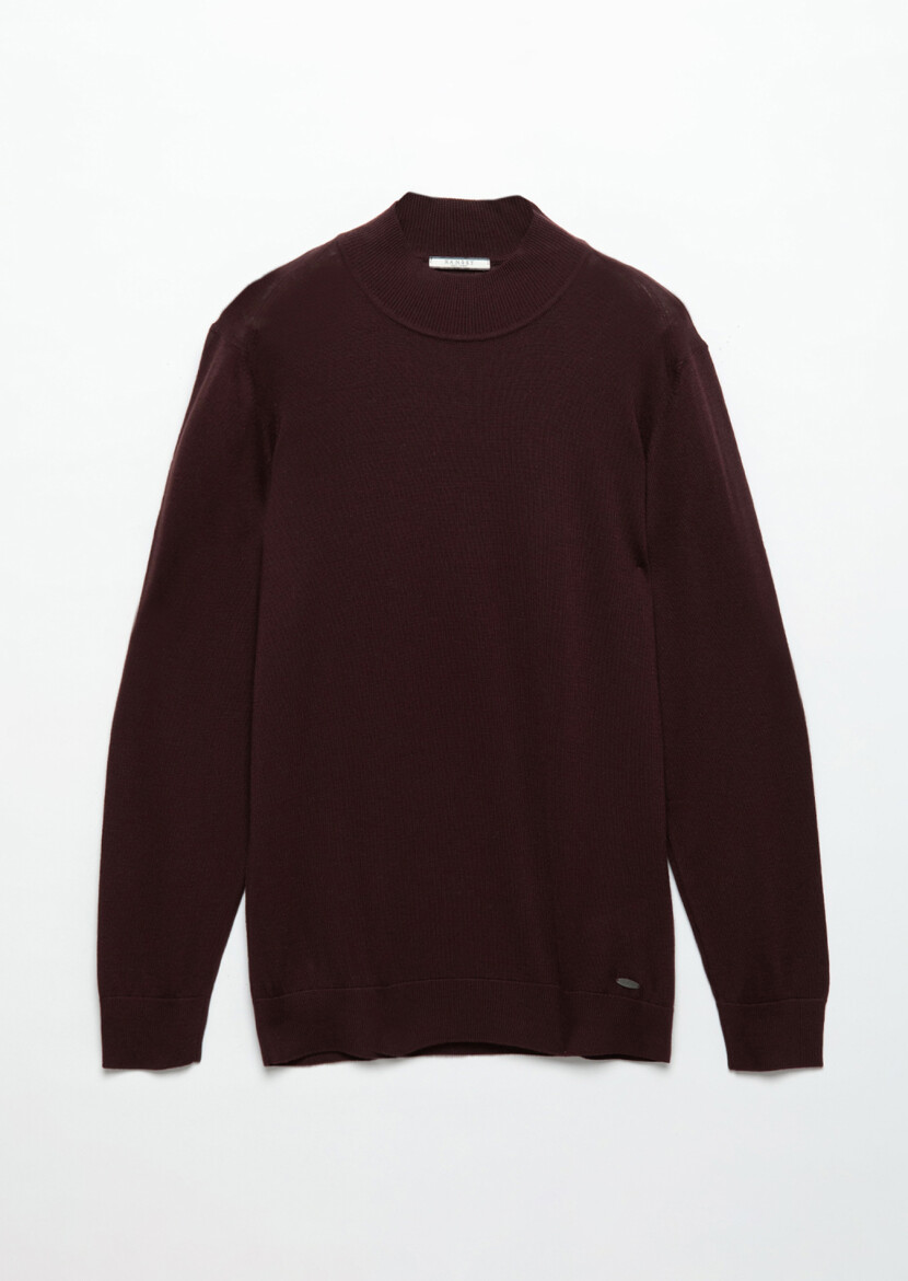 Burgundy Knitwear Sweatshirt - 6