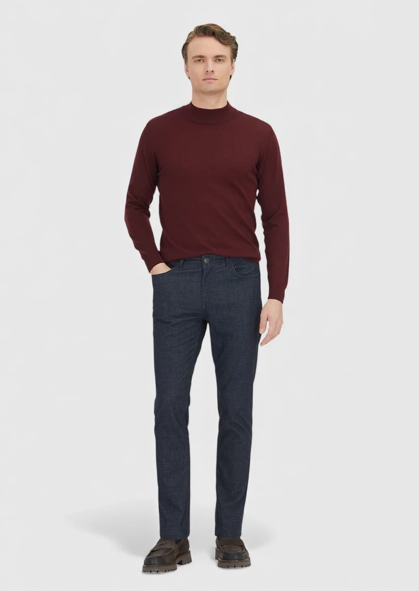 Burgundy Knitwear Sweatshirt - 2