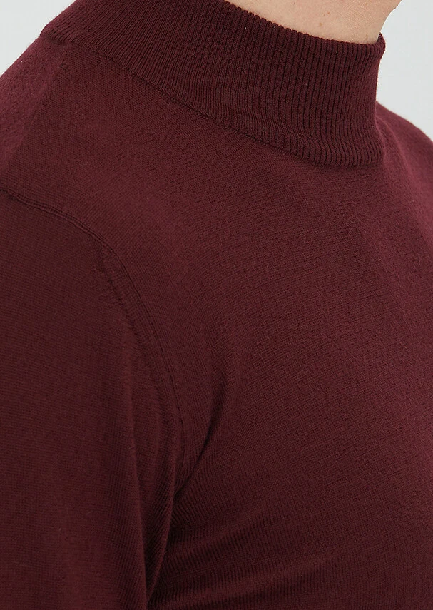 Burgundy Knitwear Sweatshirt - 3