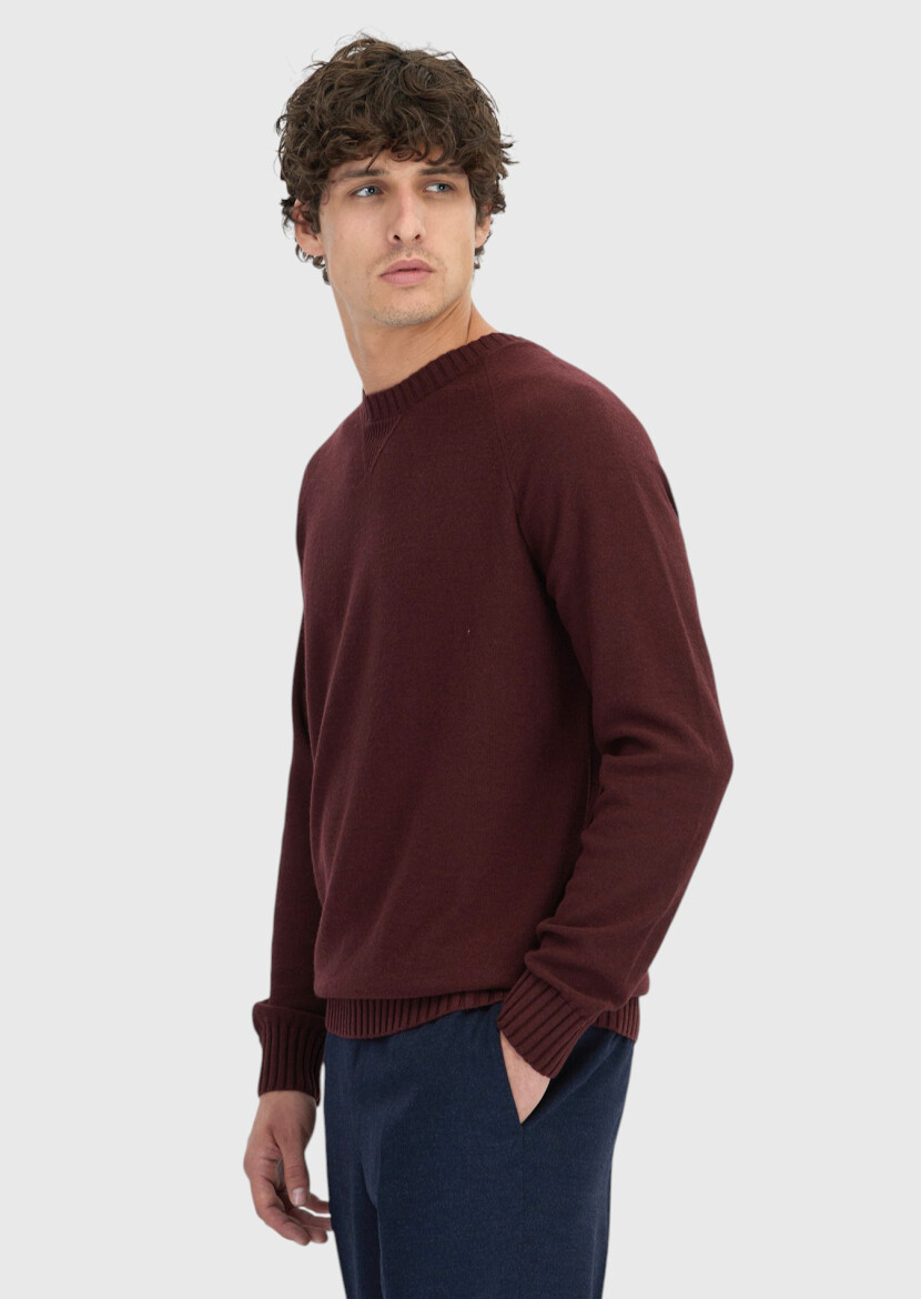 Burgundy Knitwear Sweatshirt - RAMSEY