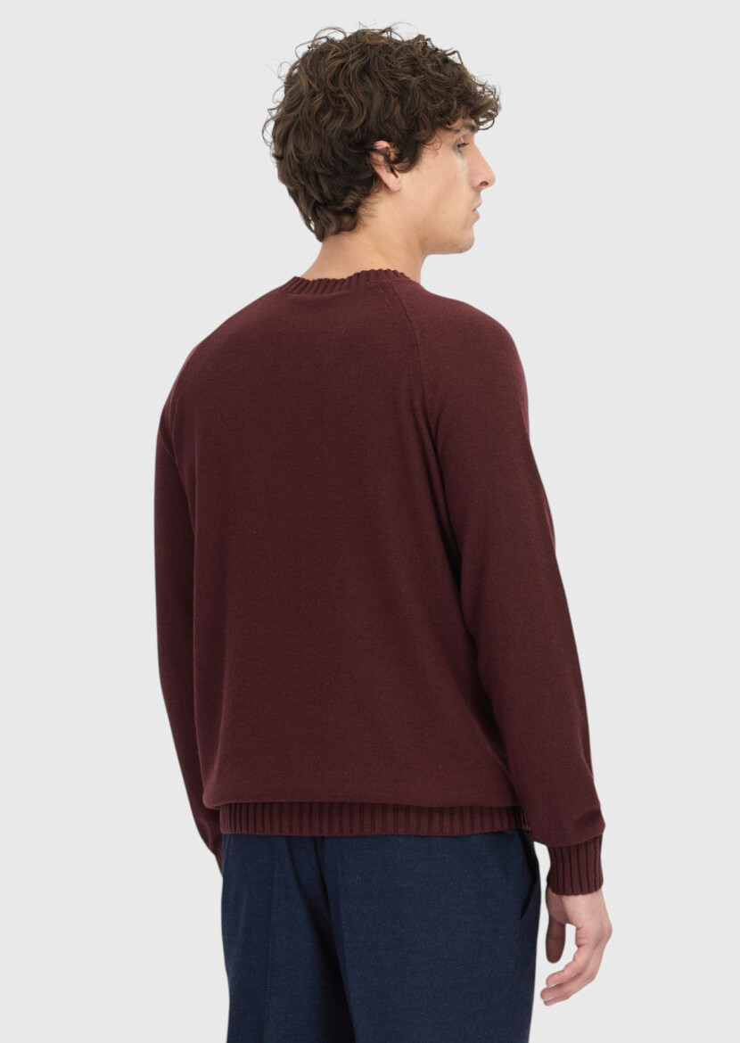 Burgundy Knitwear Sweatshirt - 5