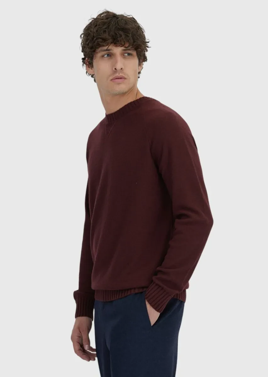 Burgundy Knitwear Sweatshirt - 1