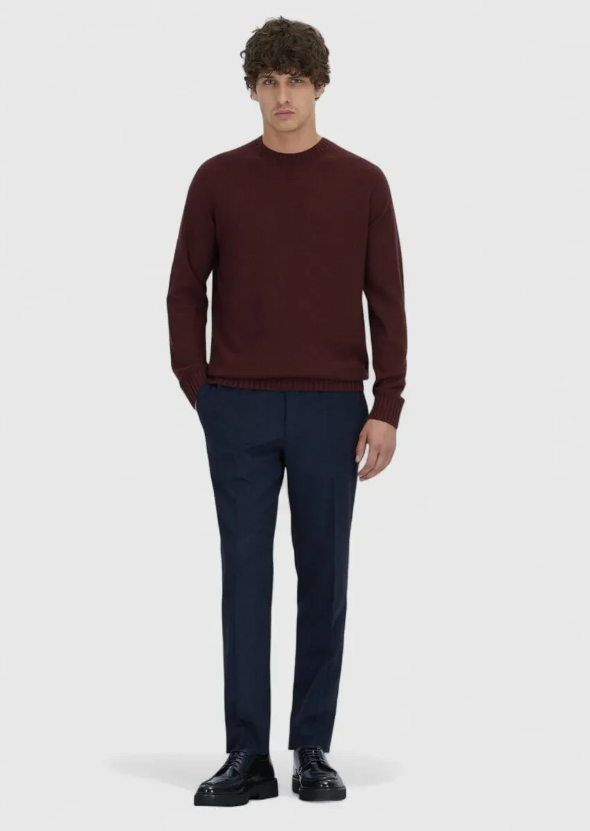 Burgundy Knitwear Sweatshirt - 2