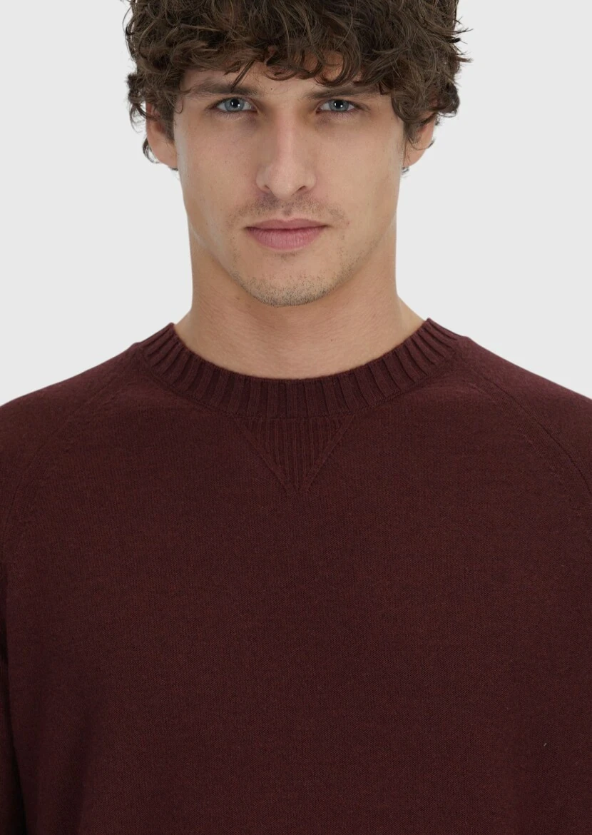 Burgundy Knitwear Sweatshirt - 4