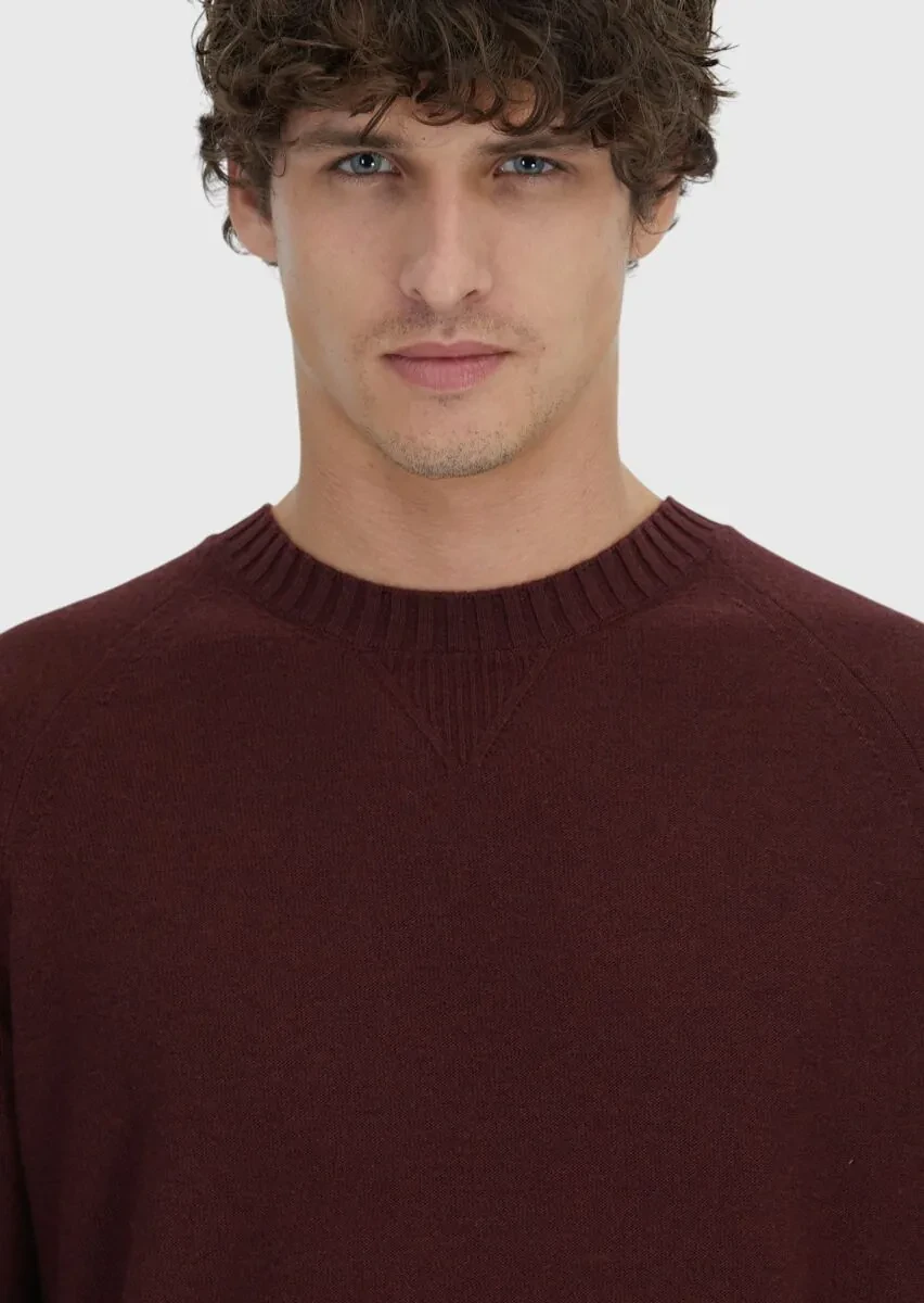 Burgundy Knitwear Sweatshirt - 4