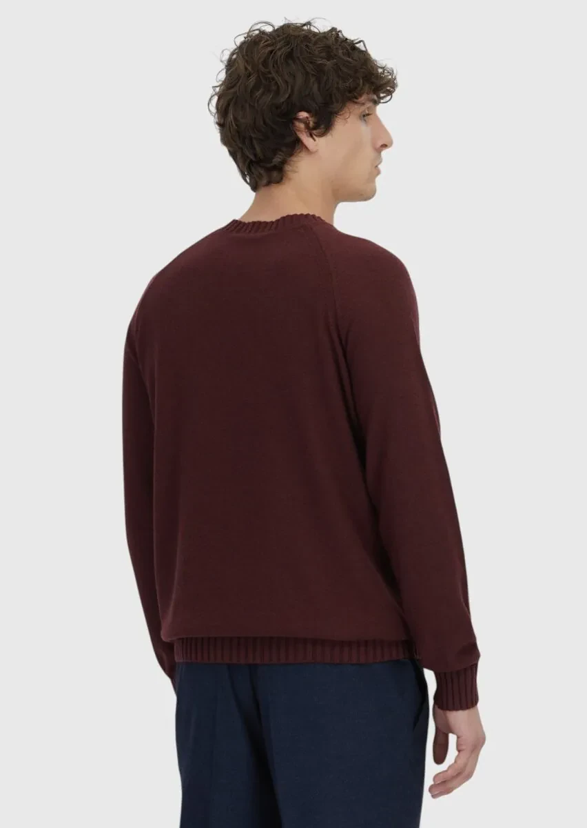 Burgundy Knitwear Sweatshirt - 5
