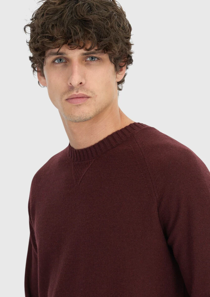 Burgundy Knitwear Sweatshirt - 3