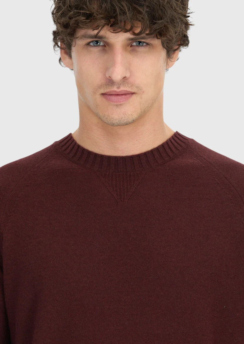 Burgundy Knitwear Sweatshirt - 4