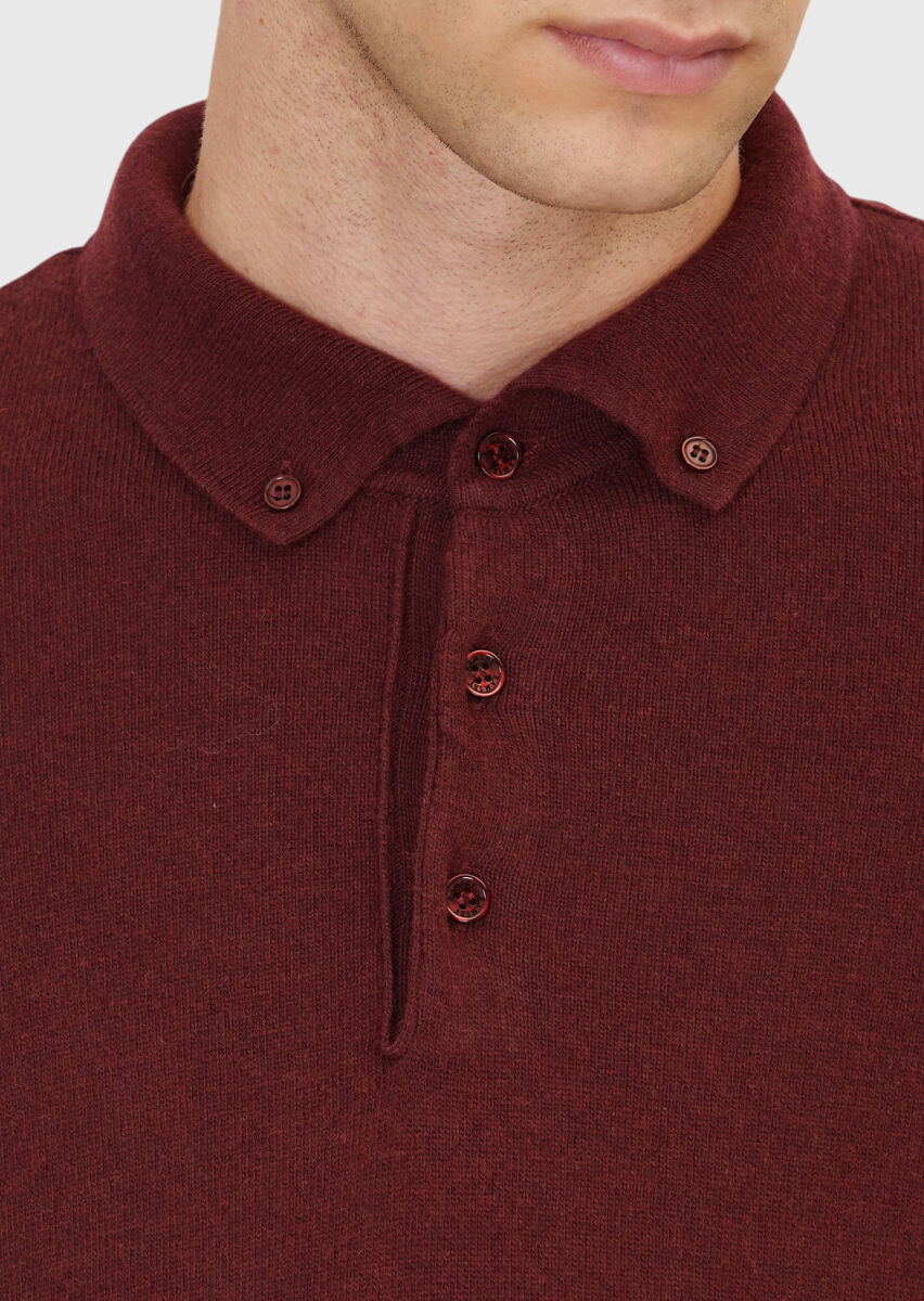 Burgundy Knitwear Sweatshirt - 5