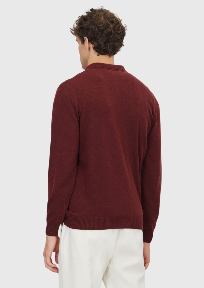 Burgundy Knitwear Sweatshirt - 6