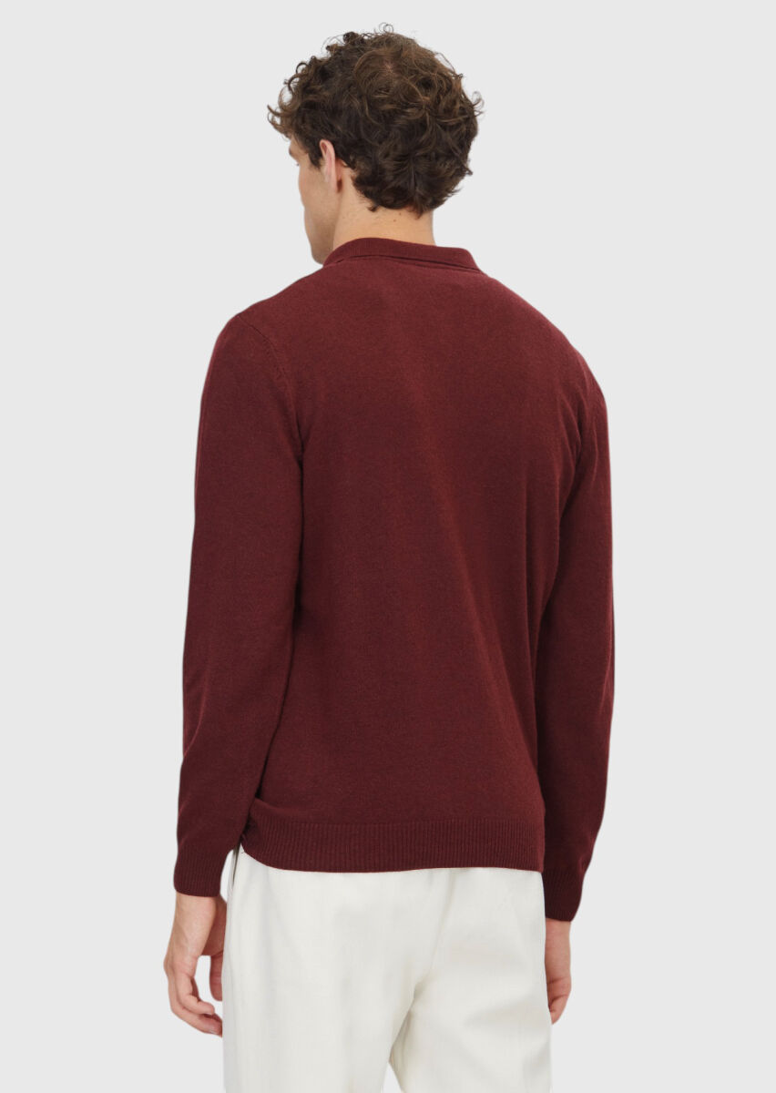 Burgundy Knitwear Sweatshirt - 6