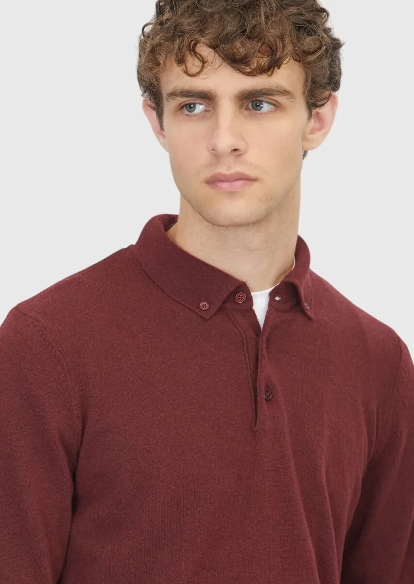 Burgundy Knitwear Sweatshirt - 4