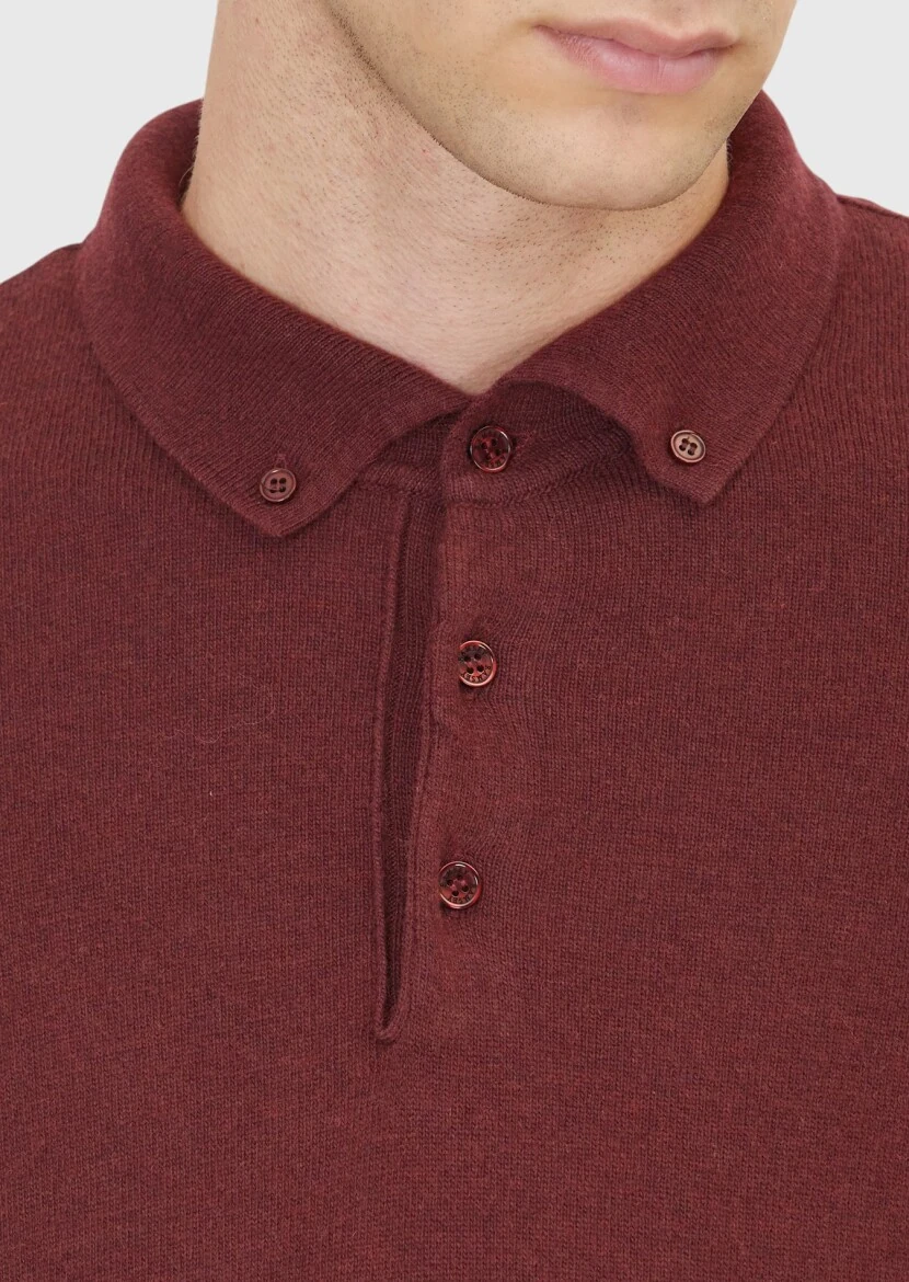 Burgundy Knitwear Sweatshirt - 5