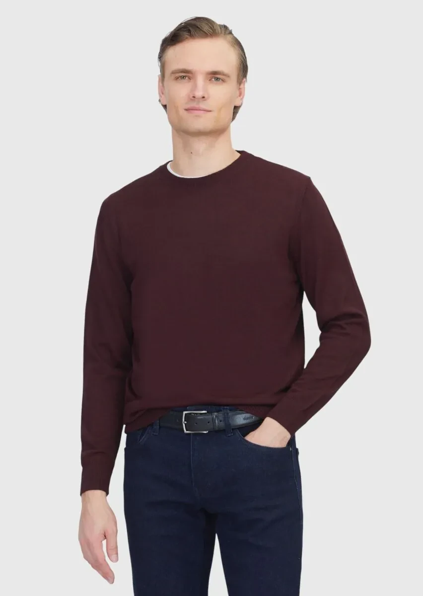 Burgundy Knitwear Sweatshirt - 1