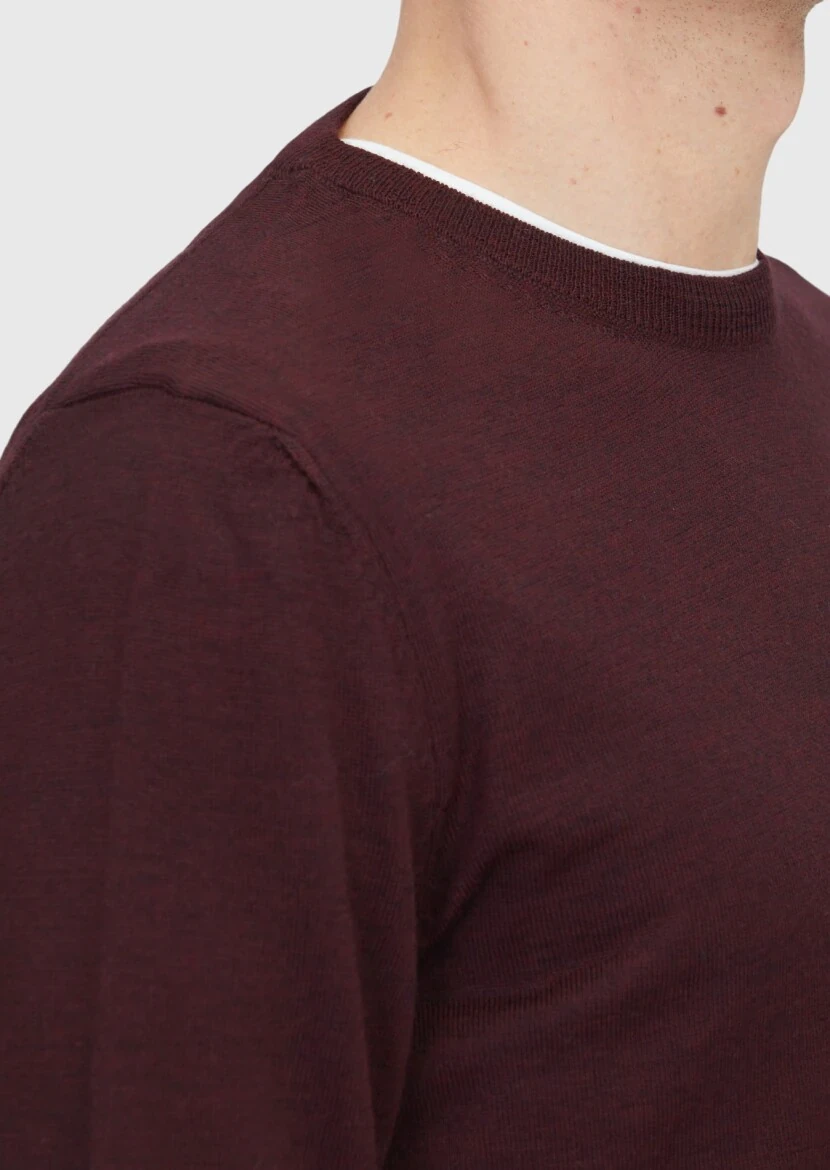 Burgundy Knitwear Sweatshirt - 4
